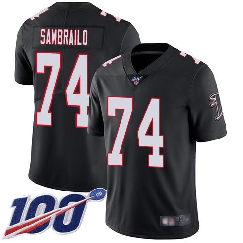 Atlanta Falcons Limited Black Men Ty Sambrailo Alternate Jersey NFL Football #74 100th Season Vapor Untouchable
